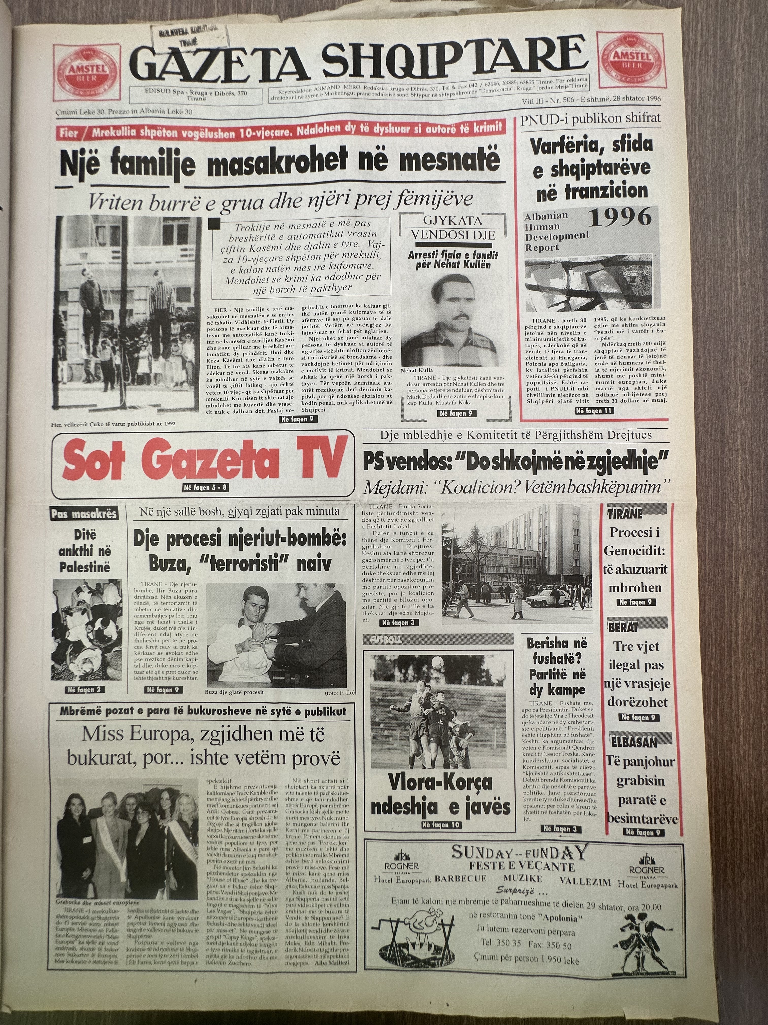 Gazeta Shqiptare 1996-09-28